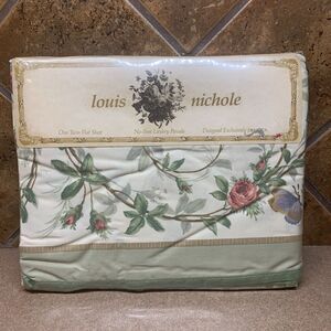 Vintage Louis Nichole Twin Flat Percale Sheet Empire Rose NEW 1989 Old World